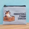 Denim Corgi Coin Pouch
