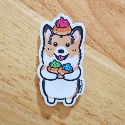"Iced Gem Biscuit Corgi" - Vinyl Sticker